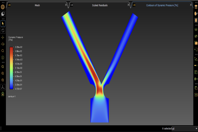 Artery stenosis dynamic-pressure contour