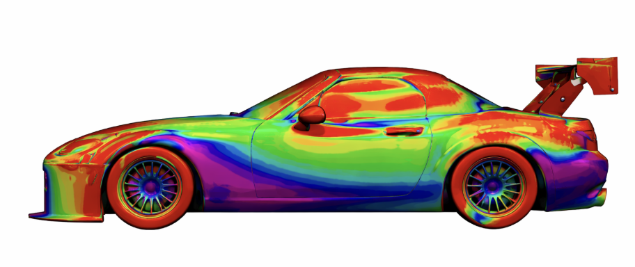 Mazda MX-5 side contour aerodynamic visualization