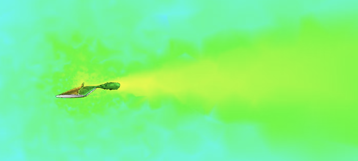 ONERA M6 wake/turbulence-style visualization